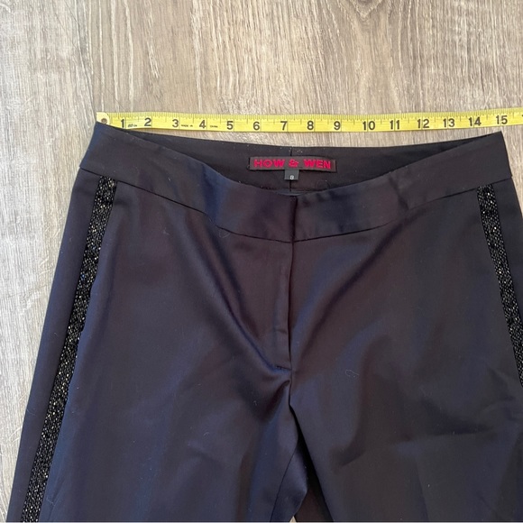 How & Wen beaded black pants size 8 - Picture 2 of 6